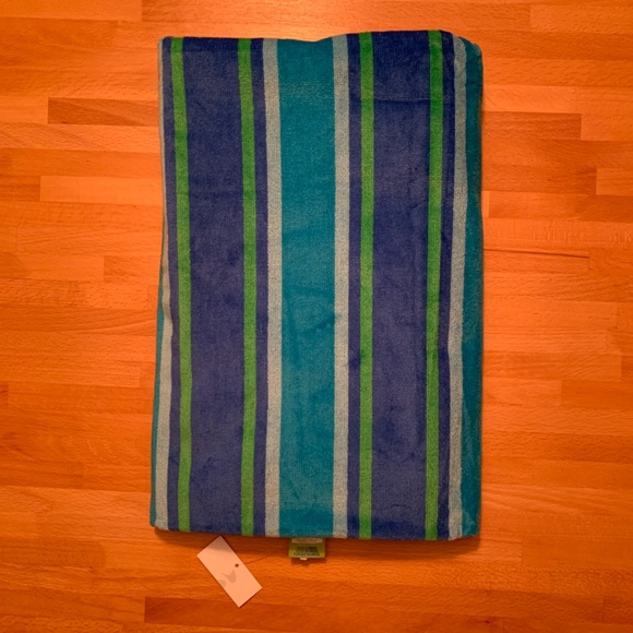 Wamsutta NEW Blue Striped Beach Towel - Picture 1 of 4